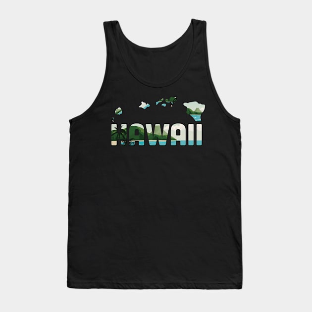 Hawaii state design / Hawaii lover / Hawaii gift idea / Hawaii present  / Hawaii home state Tank Top by Anodyle